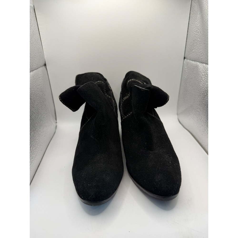 Vince Camuto Womens Black Suede Western Ankle Boots Contrast Stitch Size‎ 6.5M